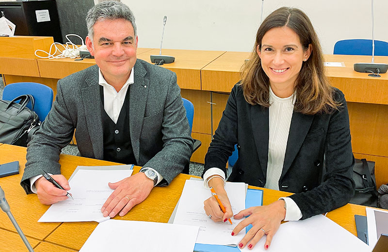 SZSV-Präsidentin Maja Riniker und Centre Patronal-Direktor Martin Kuonen