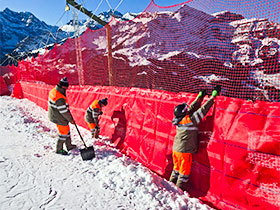 Montage der Abweisplanen tn